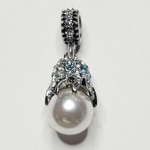 NWT Octopus Charm Pendant For Pandora Bracelet Or Necklace Pearl, Blue, Silver